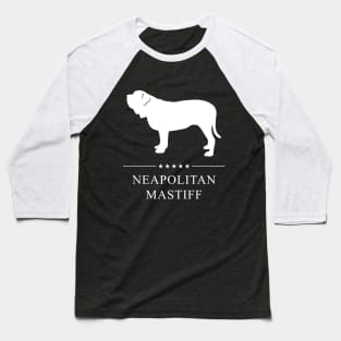 Neapolitan Mastiff Dog White Silhouette Baseball T-Shirt